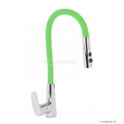 DIPLON - Álló mosogató csaptelep - Felső, gumírozott flexibilis kifolyócsővel, zuhanyváltóval - Zöld