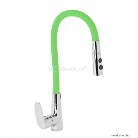 DIPLON - Álló mosogató csaptelep - Felső, gumírozott flexibilis kifolyócsővel, zuhanyváltóval - Zöld