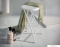 AQUALINE - CO75 - Fürdőszobai szék - Fehér műanyag ülőrésszel, acél lábakkal