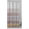 GEDY - SPIAGGIA - Textil zuhanyfüggöny függönykarikával - 180x200 cm - Szövet - Barna-fehér csíkos