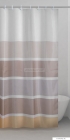 GEDY - SPIAGGIA - Textil zuhanyfüggöny függönykarikával - 240x200 cm - Szövet - Barna-fehér csíkos