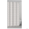 GEDY - ARALDICA - Textil zuhanyfüggöny függönykarikával - 120x200 cm - Szövet - Fehér-szürke