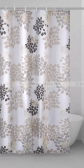 GEDY CAFFE - Textil zuhanyfüggöny függönykarikával - 180x200 cm - Szövet - Kávébab mintás