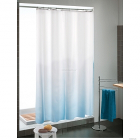 GEDY - CIELO - Textil zuhanyfüggöny függönykarikával - 240x200 cm - Szövet - Fehér, kék színátmenetes