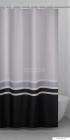 GEDY - ELEGANCE - Textil zuhanyfüggöny függönykarikával - 120x200 cm - Szövet - Fekete-fehér mintás