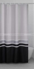 GEDY ELEGANCE - Textil zuhanyfüggöny függönykarikával - 120x200 cm - Szövet - Fekete-fehér mintás