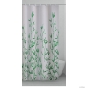 GEDY - EUCALIPTO - Textil zuhanyfüggöny függönykarikával 180x200 cm - Szövet – Fehér-zöld