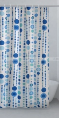 GEDY FRIZZ - Textil zuhanyfüggöny függönykarikával - 120x200 cm - Szövet - Fehér-kék pöttyös mintázatú