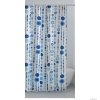 GEDY - FRIZZ - Textil zuhanyfüggöny függönykarikával - 180x200 cm - Szövet - Fehér-kék pöttyös mintázatú