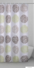 GEDY - GOMITOLO - Textil zuhanyfüggöny függönykarikával - 120x200 cm - Szövet - Zöld-barna pöttyös