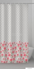 GEDY - LADY MARY - Textil zuhanyfüggöny függönykarikával - 120x200 cm - Szövet - Bézs, rózsamintás