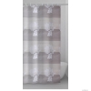 GEDY - STANCIL - Textil zuhanyfüggöny függönykarikával - 180x200 cm - Szövet - Szürke, levélmintás