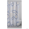 GEDY - CIOTOLI - PVC zuhanyfüggöny függönykarikával - 180x200 cm - Vinyl - Fehér, kék geometriai mintás