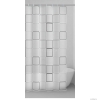 GEDY - DOMINO - PVC zuhanyfüggöny függönykarikával 180x200 cm - Vinyl - Fehér, szürke domino alakzatos