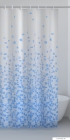 GEDY - FRAMMENTI - PVC zuhanyfüggöny függönykarikával - 120x200 cm - Vinyl - Fehér-kék kiskockás mintázatú