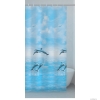 GEDY - JUMP - PVC zuhanyfüggöny függönykarikával - 120x200 cm - Vinyl - Delfin és tenger mintás