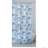 GEDY - ORBITA - PVC zuhanyfüggöny függönykarikával - 120x200 cm - Vinyl - Fehér, kék kör mintás
