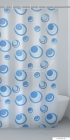 GEDY - ORBITA - PVC zuhanyfüggöny függönykarikával - 120x200 cm - Vinyl - Fehér, kék kör mintás