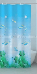 GEDY PARADISE - PVC zuhanyfüggöny függönykarikával - 120x200 cm - Vinyl - Tenger mintázatú