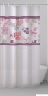 GEDY - POT POURRI - PVC zuhanyfüggöny függönykarikával 120x200 cm - Vinyl - Lila, rózsaszín virágmintás