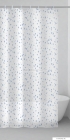 GEDY - RUGIADA - PVC zuhanyfüggöny függönykarikával - 180x200 cm - Vinyl - Fehér, esőcsepp mintás