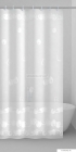 GEDY - STRÜDEL - PVC zuhanyfüggöny függönykarikával - 120x200 cm - Vinyl - Fehér, mintás