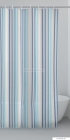 GEDY - TRACCE - PVC zuhanyfüggöny függönykarikával 120x200 cm - Vinyl - Fehér, azúr, kék csíkos