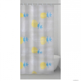 GEDY - TROPICAL - PVC zuhanyfüggöny függönykarikával - 240x200 cm - Vinyl - Ananász mintás
