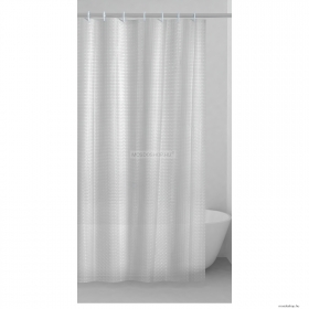 GEDY - ICE - PVC zuhanyfüggöny függönykarikával - 180x200 cm - Vinyl - 3D mintás - Fehér