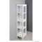 AQUALINE - ETIDE - Polcos szekrény, magas álló fürdőszoba bútor - 156x36 cm - Fehér MDF