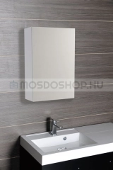 AQUALINE VEGA Fürdőszobai tükrös pipereszekrény 50x70cm ajtóval - Selyemfényű fehér - MDF - Fürdőszoba tükrös szekrény, fürdőszoba pipere szekrény