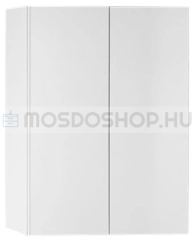 AQUALINE VEGA Fürdőszobai tükrös pipereszekrény ajtóval 60x70 cm - Selyemfényű fehér - MDF - Fürdőszoba tükrös szekrény, fürdőszoba pipere szekrény