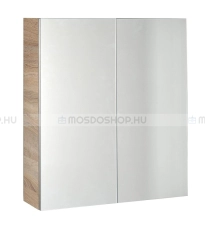 AQUALINE VEGA Fürdőszobai tükrös pipereszekrény ajtóval 60x70 cm színű - Sonoma tölgy - MDF - Fürdőszoba tükrös szekrény, fürdőszoba pipere szekrény