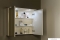 AQUALINE - KAWA - Fürdőszobai LED-es tükrös pipereszekrény, 80x70cm, dupla ajtóval - Selyemfényű fehér MDF