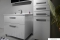 AQUALINE - VEGA - Fürdőszobai állószekrény - Polcos és fiókos, nyílóajtós, 184x35cm - Selyemfényű fehér MDF