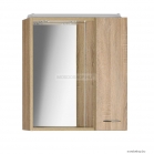 AQUALINE - ZOJA - Tükrös fürdőszobai szekrény, pipere szekrény LED világítással 60x60 cm - Jobb oldalán szekrénnyel - Sonoma tölgy színű