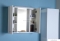 AQUALINE - ZOJA - Tükrös fürdőszobai szekrény, pipere szekrény LED világítással 70x60cm - 2 szekrénnyel - Magasfényű fehér