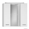 AQUALINE - ZOJA - Tükrös fürdőszobai szekrény, pipere szekrény LED világítással 70x60cm - 2 szekrénnyel - Magasfényű fehér