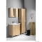 AQUALINE - ZOJA - Tükrös fürdőszobai szekrény, pipere szekrény LED világítással 70x60cm - 2 szekrénnyel - Sonoma tölgy