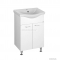 AQUALINE - KERAMIA FRESH - Mosdószekrény, fürdőszoba mosdó bútor 74x51cm - Magasfényű fehér, duplaszárnyú, nyílóajtós - Kerámia mosdóval (ZARA)-54 cm