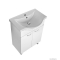AQUALINE - KERAMIA FRESH - Mosdószekrény, fürdőszoba mosdó bútor 59,6x74x33,4cm - Magasfényű fehér - Nyílóajtós - Kerámia mosdóval (ZARA)-64,5 cm