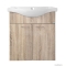 AQUALINE - KERAMIA FRESH - Mosdószekrény, fürdőszoba mosdó bútor 74x61cm - Dupla ajtós - Sonoma tölgy színű - Kerámia mosdóval (ZARA)-64,5 cm