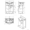 AQUALINE - KERAMIA FRESH - Mosdószekrény, fürdőszoba mosdó bútor 59,6x74x34,4cm - Magasfényű fehér (ajtós és fiókos) - Kerámia mosdóval (ZARA)-65cm