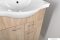 AQUALINE - KERAMIA FRESH - Mosdószekrény, fürdőszoba mosdó bútor 74x61 cm (ajtós és fiókos) - Sonoma tölgy - Kerámia mosdóval (ZARA)64,5cm
