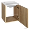 AQUALINE - KERAMIA FRESH - Fali mosdószekrény, fürdőszoba mosdó bútor 50x40 cm - Sonoma tölgy - Öntött márvány mosdóval-40cm