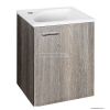 AQUALINE - KERAMIA FRESH - Fali mosdószekrény, fürdőszoba mosdó bútor 50x40 cm -Mali wenge - Öntött márvány mosdóval-40cm