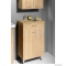 AQUALINE - ZOJA és KERAMIA FRESH - Fürdőszobai szennyestartós szekrény 1 fiókkal - Álló 78x50 cm-Sonoma tölgy