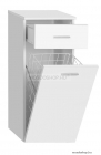 AQUALINE - ZOJA és KERAMIA FRESH - Fürdőszobai szennyestartós szekrény 1 fiókkal - Álló - 78x35 cm - Magasfényű fehér