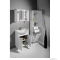 AQUALINE - ZOJA és KERAMIA FRESH - Fürdőszobai állószekrény szennyestartóval, 2 db fiókkal, tetején nyílóajtós szekrénnyel - Magas - 184x35 cm - Magasfényű fehér