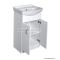AQUALINE - EKOSET - Mosdószekrény, fürdőszoba mosdó bútor 84x44 cm (magasfényű fehér) - Dupla nyílóajtós, belsejében 1 polccal - Kerámia mosdóval (47 cm)